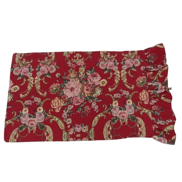 LRL Ralph Lauren Marseilles Red ONE Standard Ruffle Hem Pillowcase Pillow Sham - Picture 1 of 11